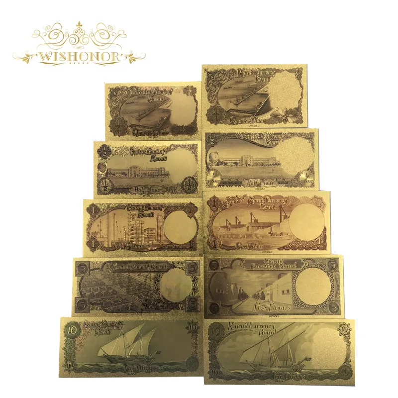 

1sets The State of Kuwait Gold Banknote Dinars Banknote Bills For Home Decor And Collection