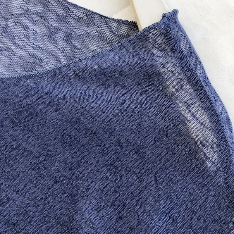 Женская тонкая трикотажная футболка прозрачная Повседневная Однотонная с