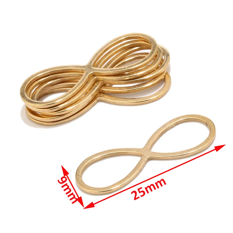 Gold Infinity 10 шт. нержавеющая сталь Разъемы Золотой тон Круг круглые звенья для DIY ручной работы серьги делая компоненты - Цвет: Gold Infinity