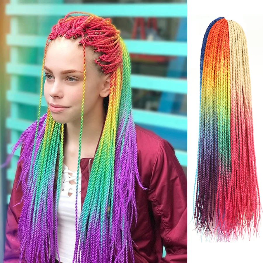 Сенегальские косички волосы для вязания крючком синтетические 24 дюйма 30