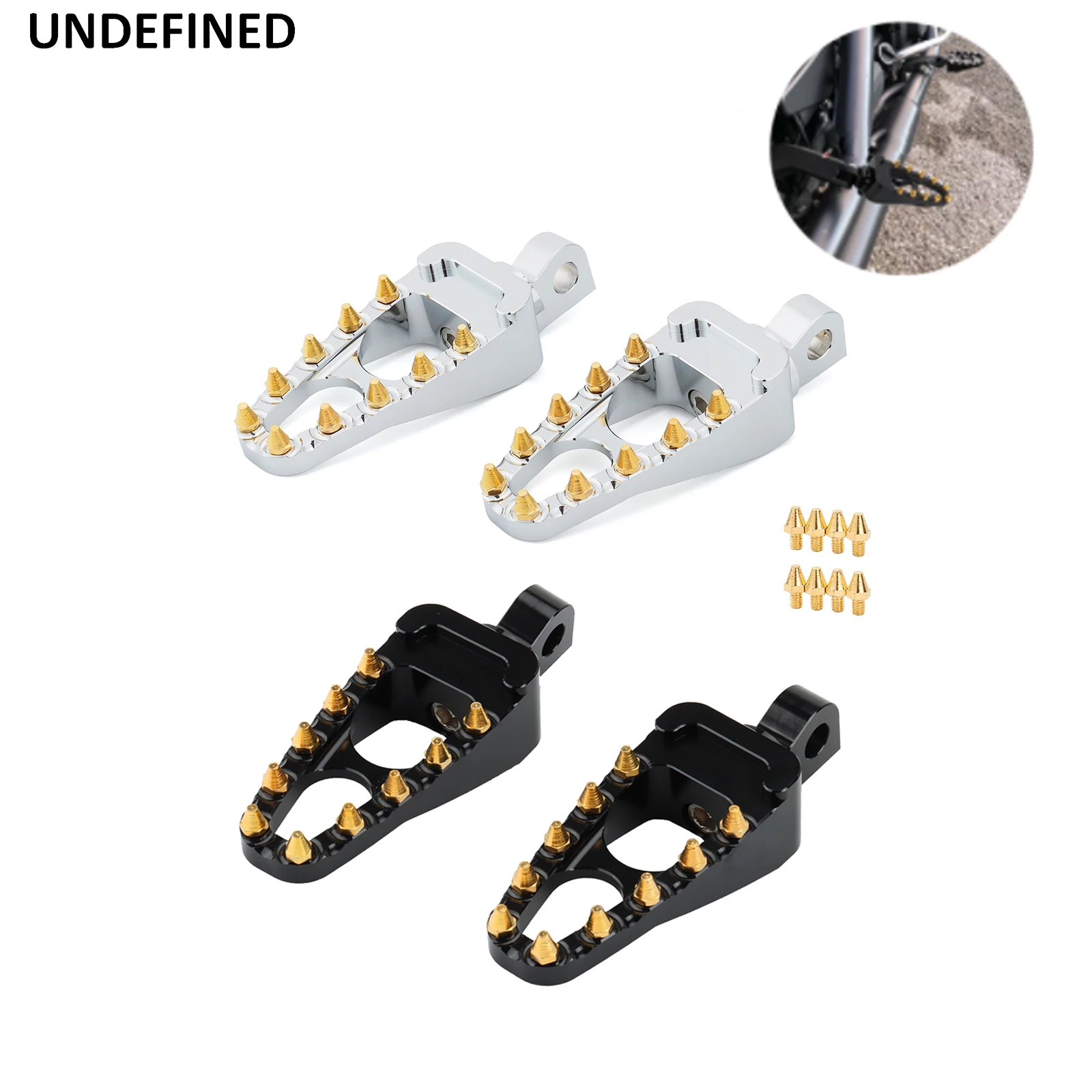 

Motorcycle Foot Pegs MX Offroad Footpegs Golden Footrest 360 Roating for Harley Dyna Wide Glide Fatboy Sportster 883 Street Bob