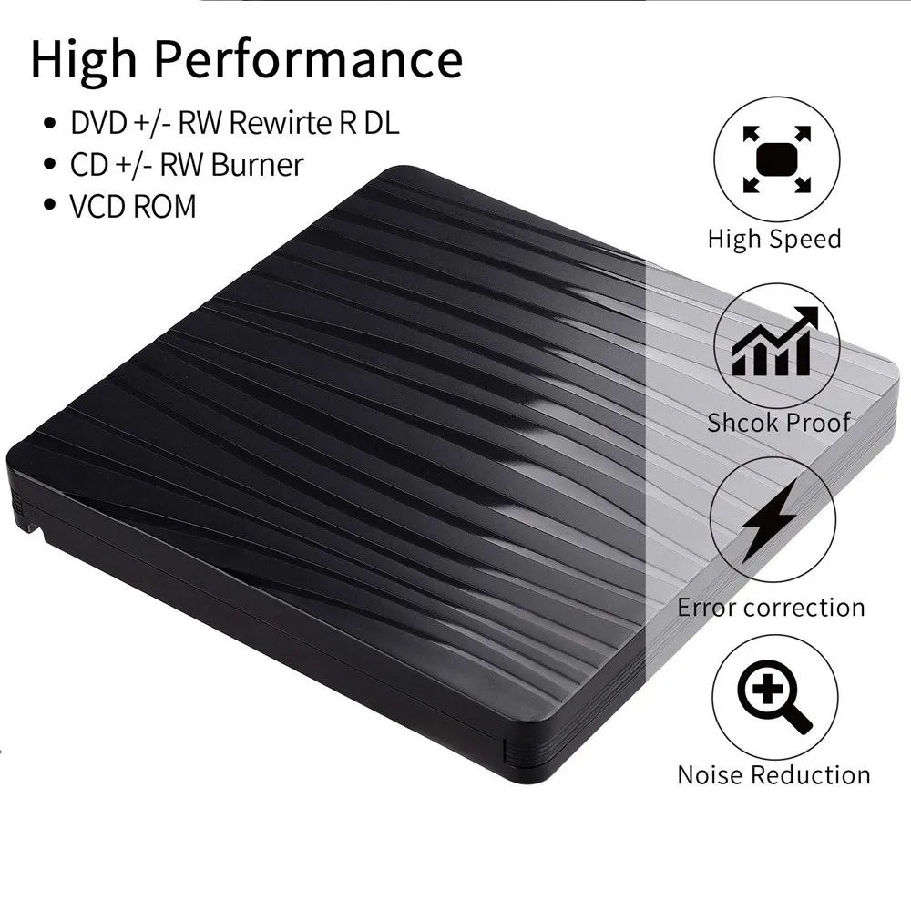 USB 3.0 Type C External CD Drive Dual Interface DVD Burner Writer DVD-RW ROM Player for hp Laptop Computer Windows | Электроника