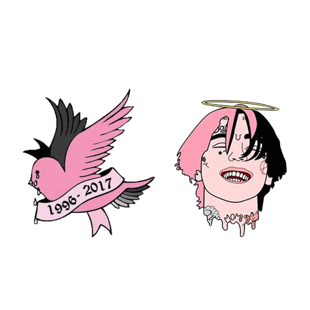 Жесткая эмалированная брошь Lil Peep на лацкан|Броши| |