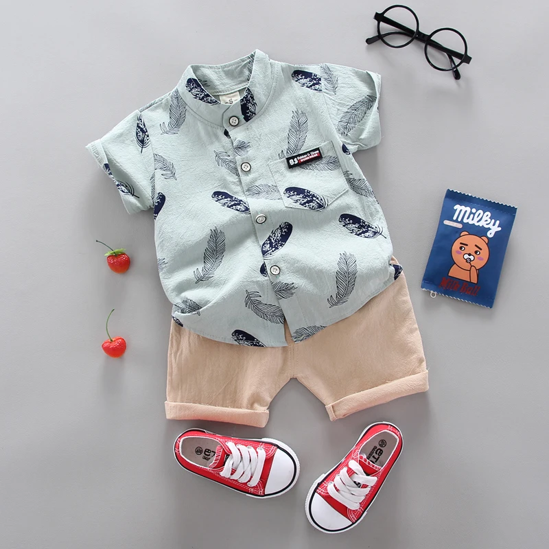 Boy Clothing Casual Baby Girl's Summer Clothes Set Sports shirt+ Shorts Suits Cotton products Kids clothes | Детская одежда и