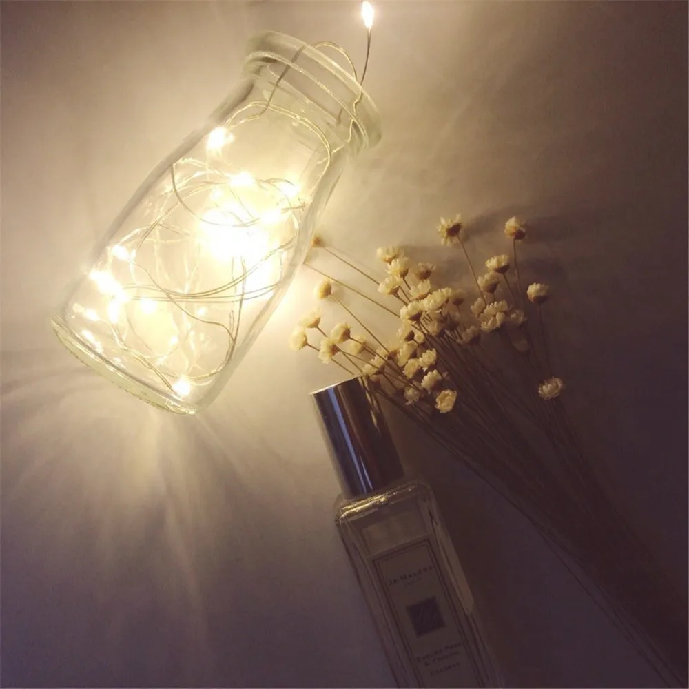 2 м светодиодная медная проволочная струнная лампа для бутылки вина домашнего