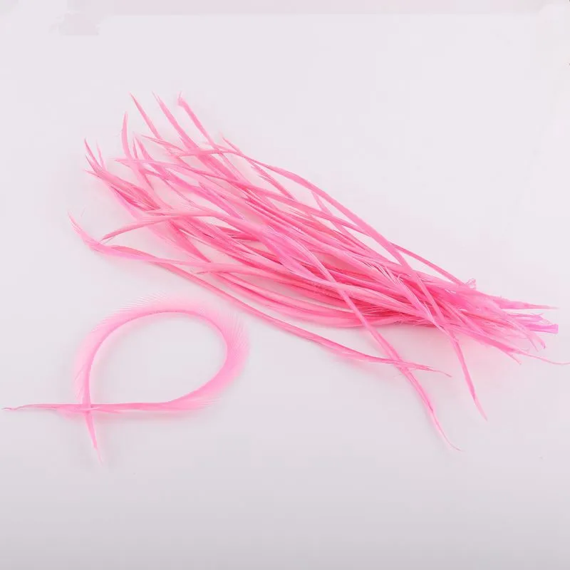 pink 50 шт./партия, гусиные перья красного цвета, выбор цветов, наращивание волос, тонкие перья индейки Марабу Гусь Биот, перья, поделки своими руками - Цвет: pink