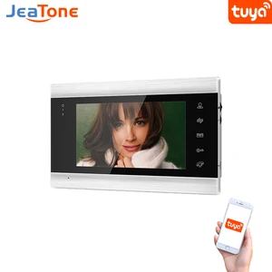 jeatone indoor screen monitor for video intercom system cvbs ahd 4wires analog alarm host home security tuya smart wifi phone free global shipping