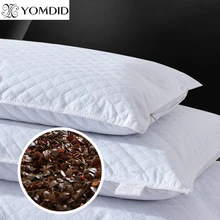 YOMDID Bedding Pillow Neck Protection Pillows Geometric Plaid Shaped Buckwheat Husk Filling Cushion for Home/Office Nap Sleeping