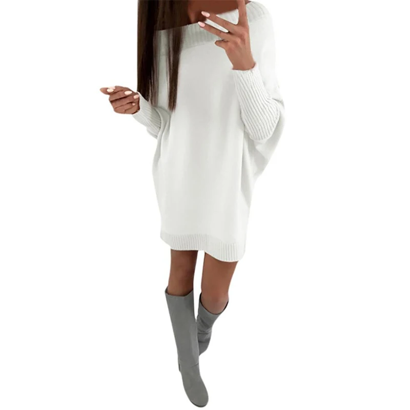 Модные однотонные свитера с открытыми плечами больших размеров d женские