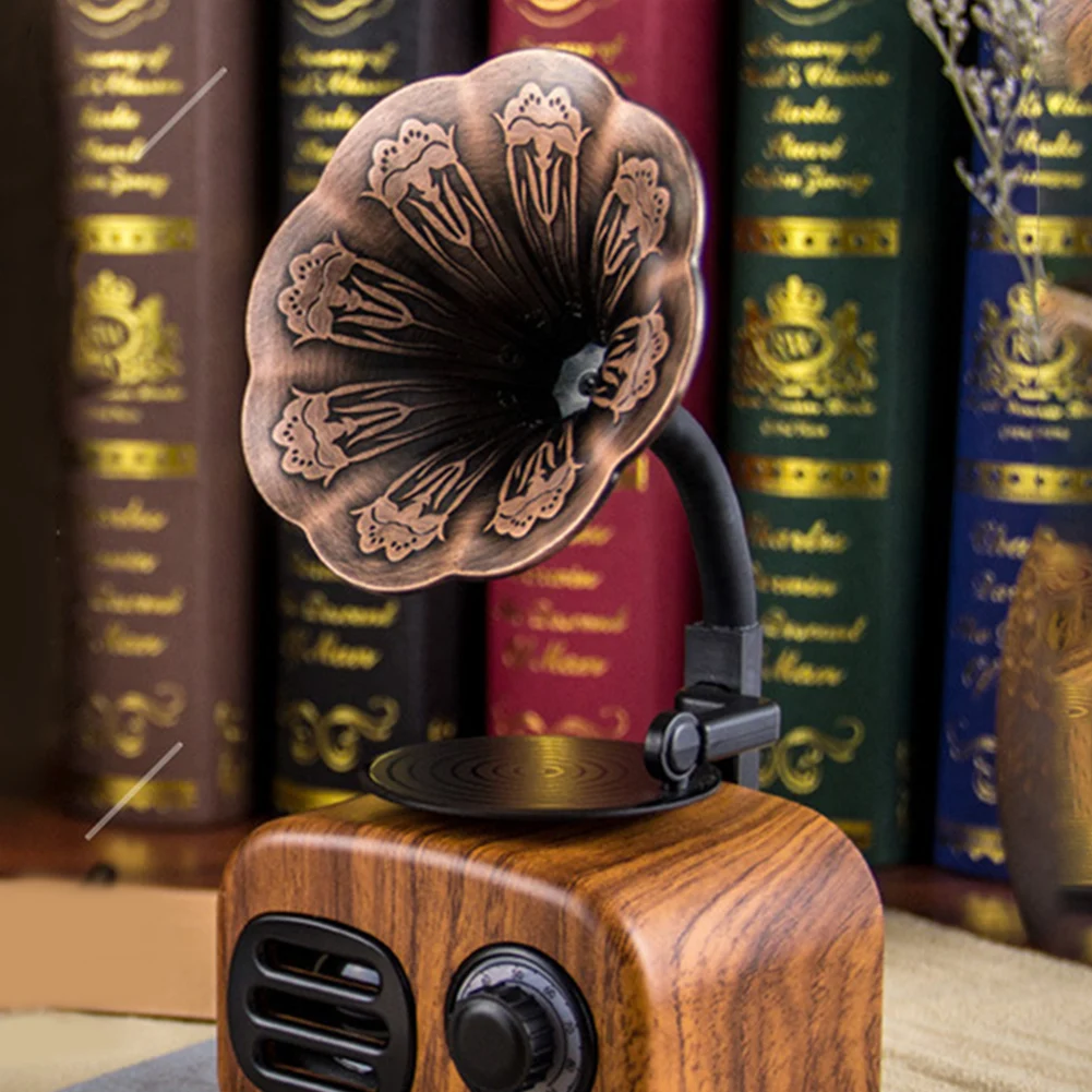 

Retro Mini Phonograph Stereo Music Radio Wireless Bluetooth Speaker Soundbox