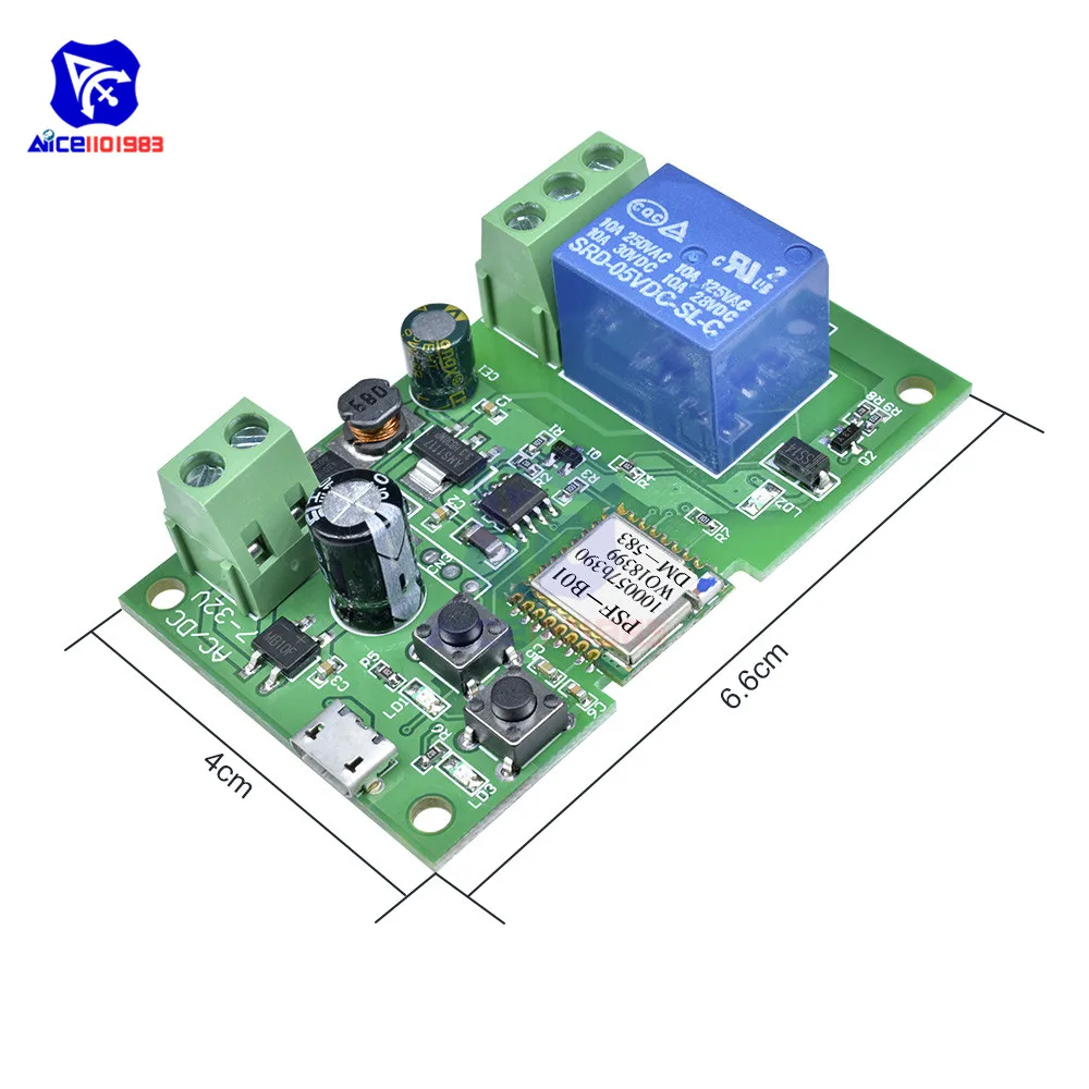 Diymore DC 5 V-12 V пробежку с встроенной функцией спуска затвора интеллектуальная беспроводная(Wi-Fi) Беспроводной переключатель релейный модуль с помощью приложения Управление