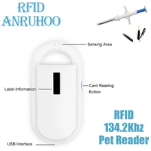 RFID Animal Scanner ISO11784/5 Microchip Badge Reader 134.2Khz Fdx-B Pet Cat Dog Tag Handheld Usb Transponder