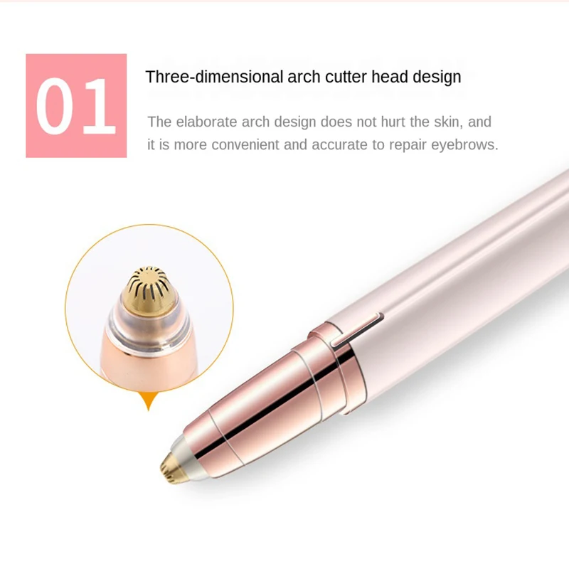 

Women's Brows Painless Trimmer And Shaver Electric Eyebrow Hair Removal for All Body Parts Use in Pen Size Convenient Beginner