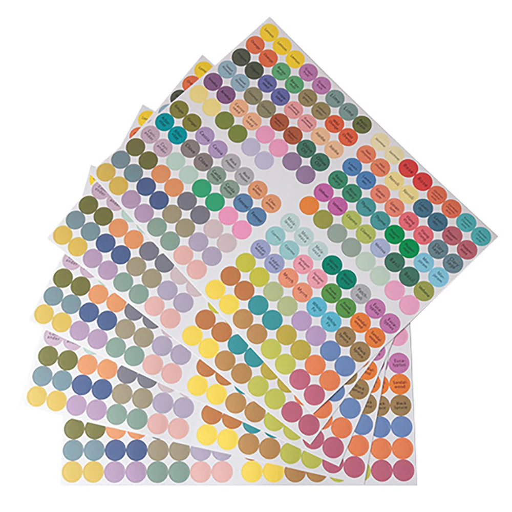 192pcs/листа красочные Бумага Стикеры s этикетки для Стекло бутылок с эфирными