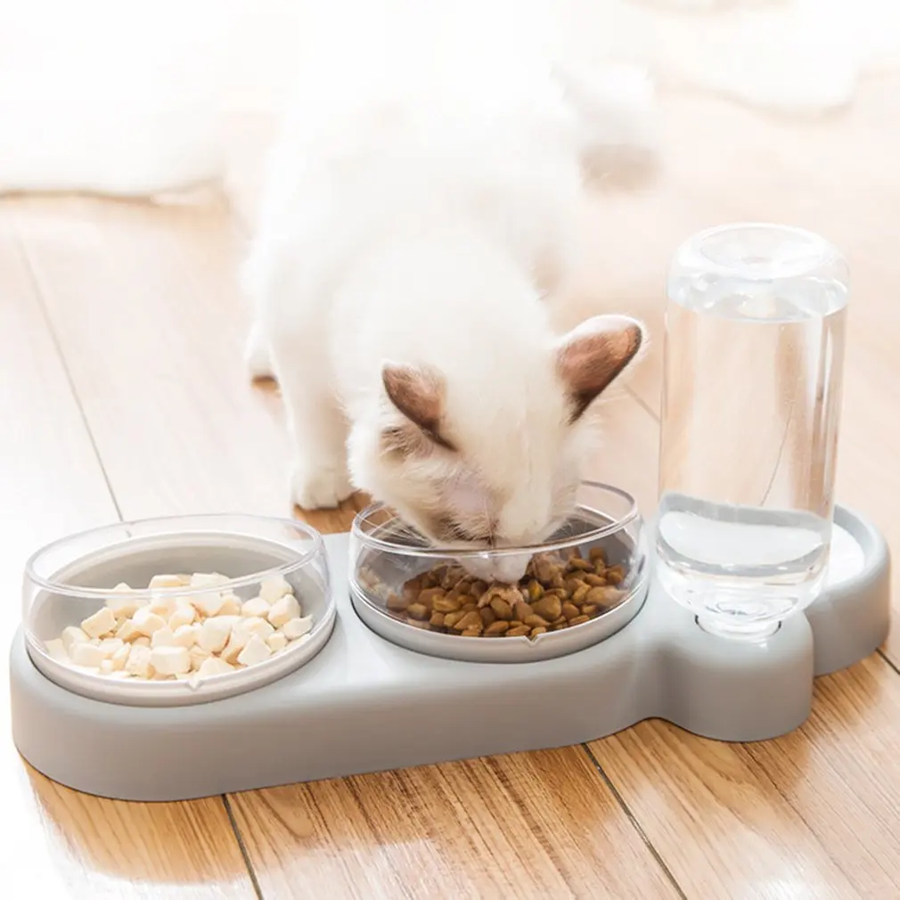 

Double Bowl Automatic Drinking Pet Bowl Automatic Water Storage With Lotus Base Pet Supplies Automatic Pet Bowl