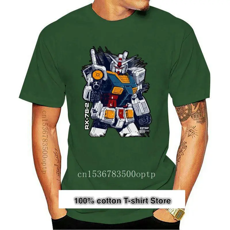 

Camiseta de манга corta para hombre, camisa Popular informal de cuello Round Do, 100% algodón, Gundam