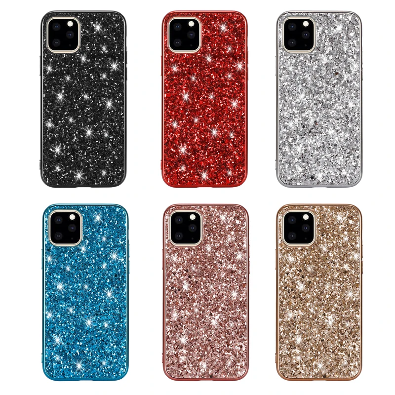 

For IPhone 7 8 SE 2020 X XS XR 11 12 Mini Pro Max Soft Silicone Shiny Phone Cover Diamond Glitter Case Luxury Back Cover