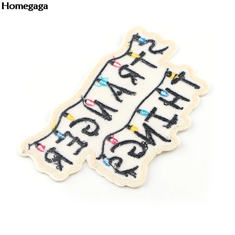 Homegaga Stranger Things iron on Embroidered Patches for T-shirt Jacket Diy Patch Thermotolerant Appliques Clothing D2510 | Дом и сад