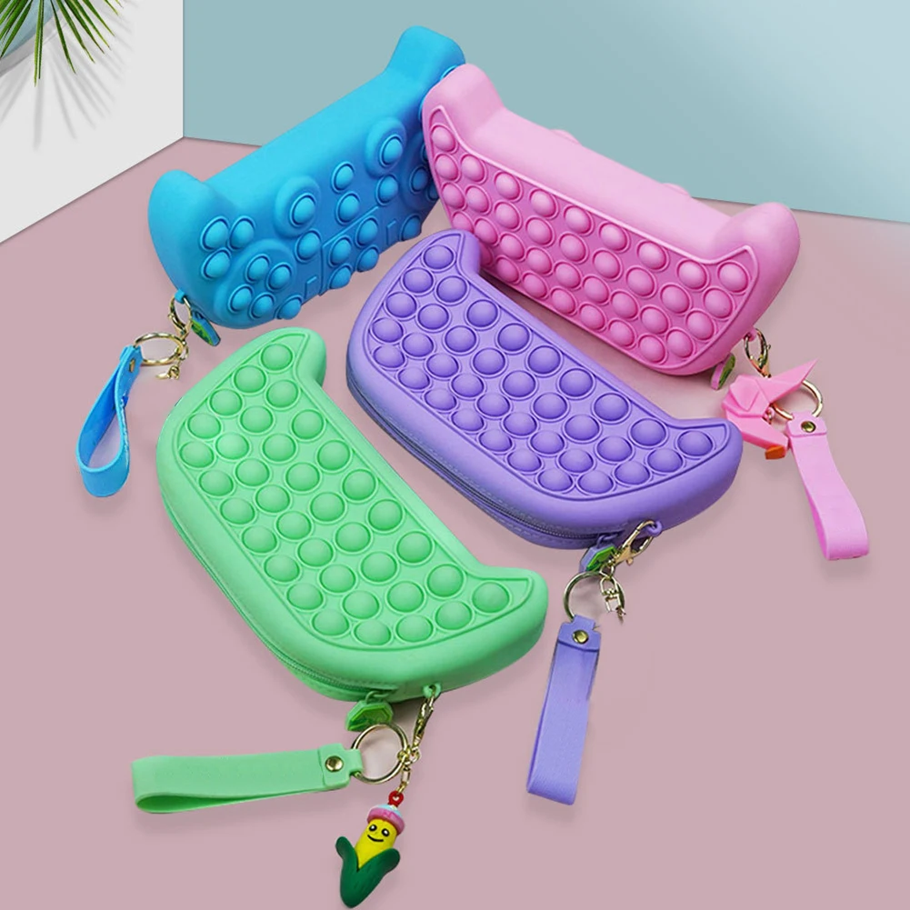 

Decompression Pencil Case Push Bubble Toys Sensory Squeeze Silicone Coin Purse Antistress Soft Silicone Kids Gifts