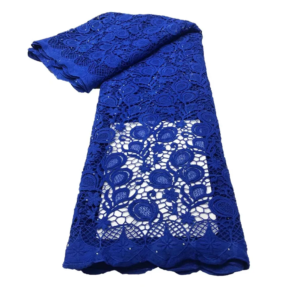 

Guipure Cord Lace High Quality Nigerian African Cord Lace Fabric Punch Water Soluble For Party Material