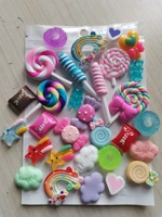 30pcsbag mix candy nail charms colorful rainbow rninestones jewelry cute girl tips art manicurephonecup diy decorate