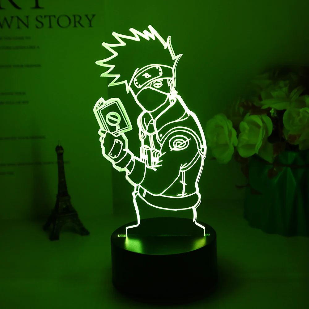 3d иллюзия светодиодный ночной Светильник Kakashi Hatake Ночной светильник с книгой