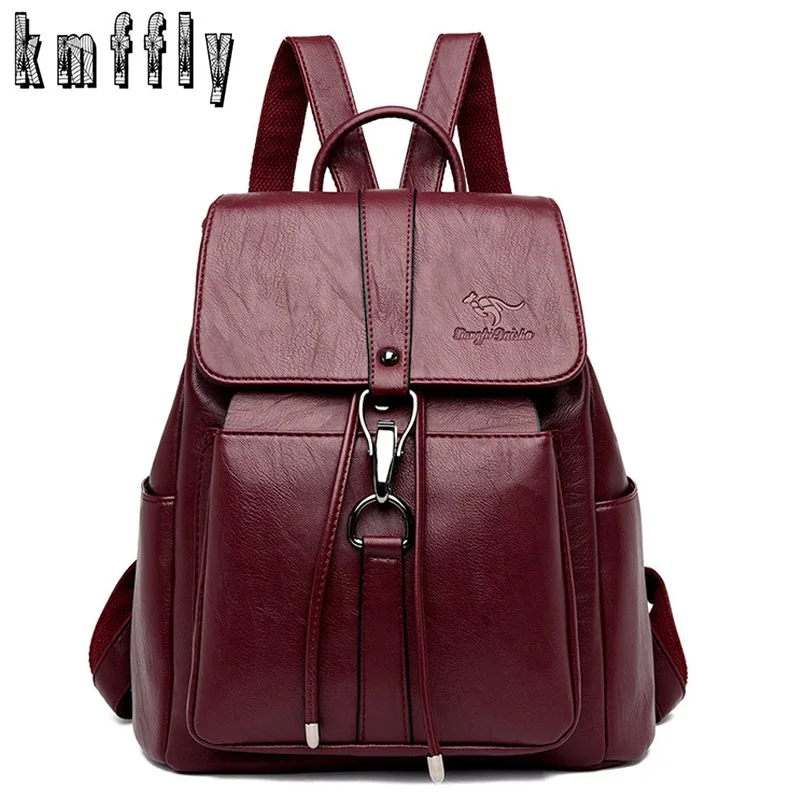 Женский кожаный рюкзак 2020 женский известного бренда дорожный школьные сумки для