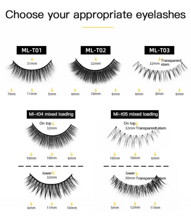 

100% Original False Eyelashes Set 3D Magnetic Eyelash Enhancer Natural Eye Lashes Mascara Lengthening Longer TSLM2