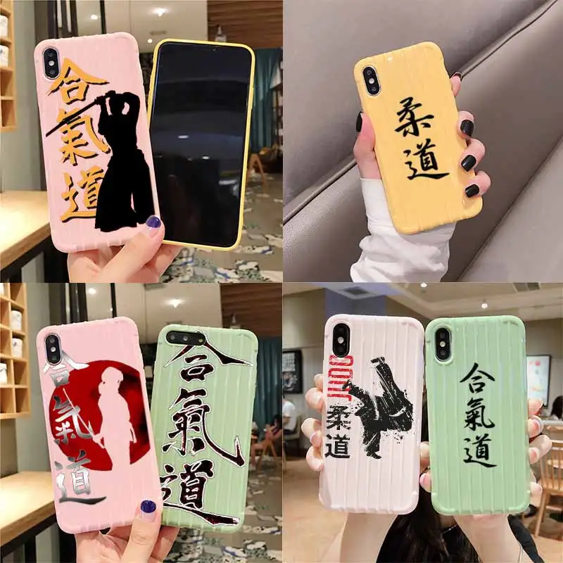 Японский чемодан aikido Judo на колесиках текстурный чехол для телефона iPhone 11 Pro Max X XS
