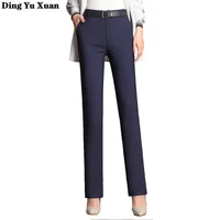 spring slim fit dress pants for women office lady suit pants formal straight leg long trousers khaki white black blue