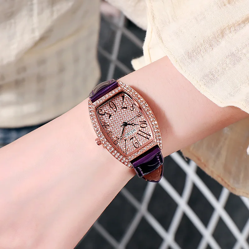 

100pcs/lot new foreign trade women's watch bright leather watch with leisure and all kinds of digital female WATCH QUARTZ WATCH