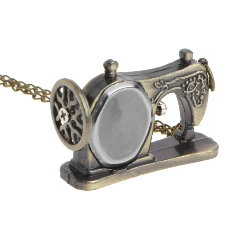 Швейная швейная машина карманные часы кварцевые Модные Винтажные ожерелье Шарм