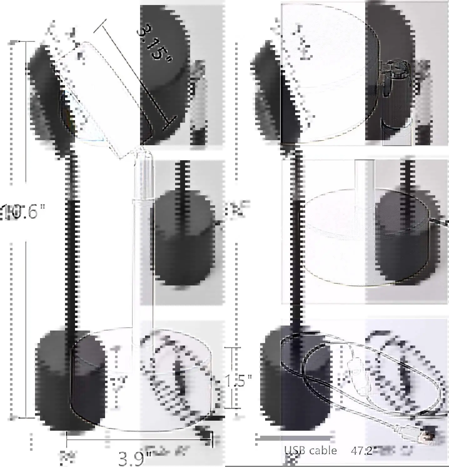 Закат лампа USB перезаряжаемая настольная на солнце никогда не садится Радужный