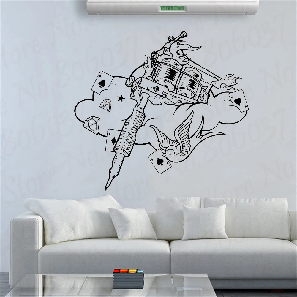 Настенный виниловый плакат для тату-машинки настенный Виниловая наклейка