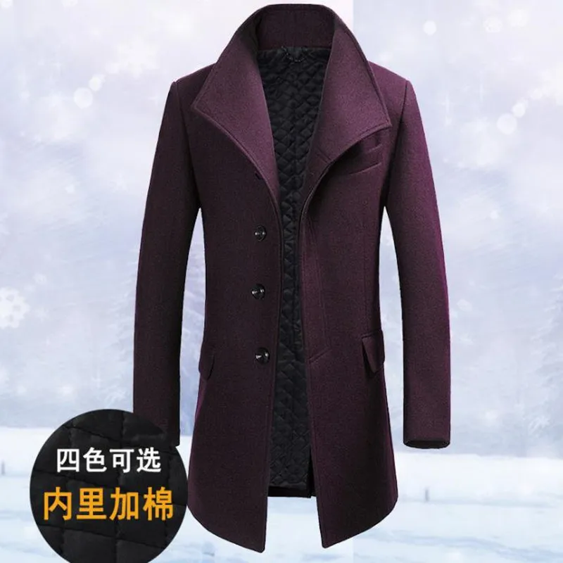 

Winter men's wool coat men's cloth cashmere coat men's Korean version wool coat men's medium long windbreaker
