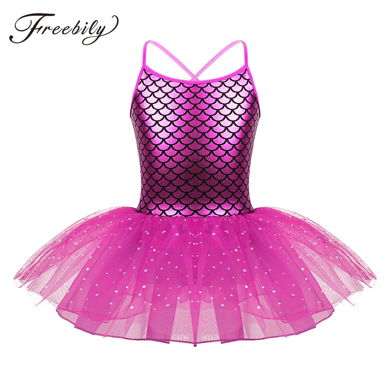 Блестящий костюм русалки для маленьких девочек на бретельках с рисунком