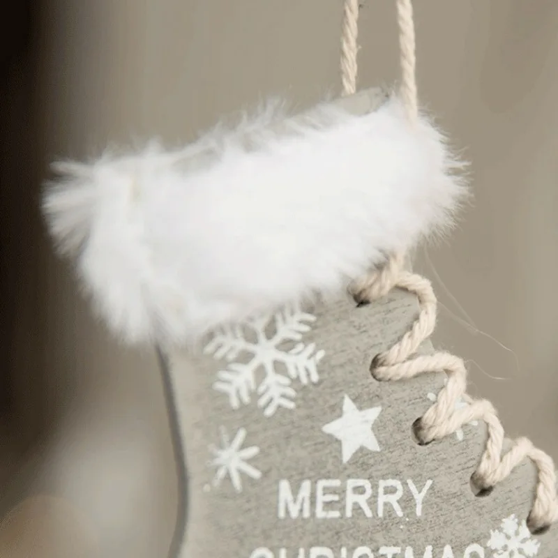 1 шт. Рождественская подвесная деревянная ледяная обувь для скейтборда с