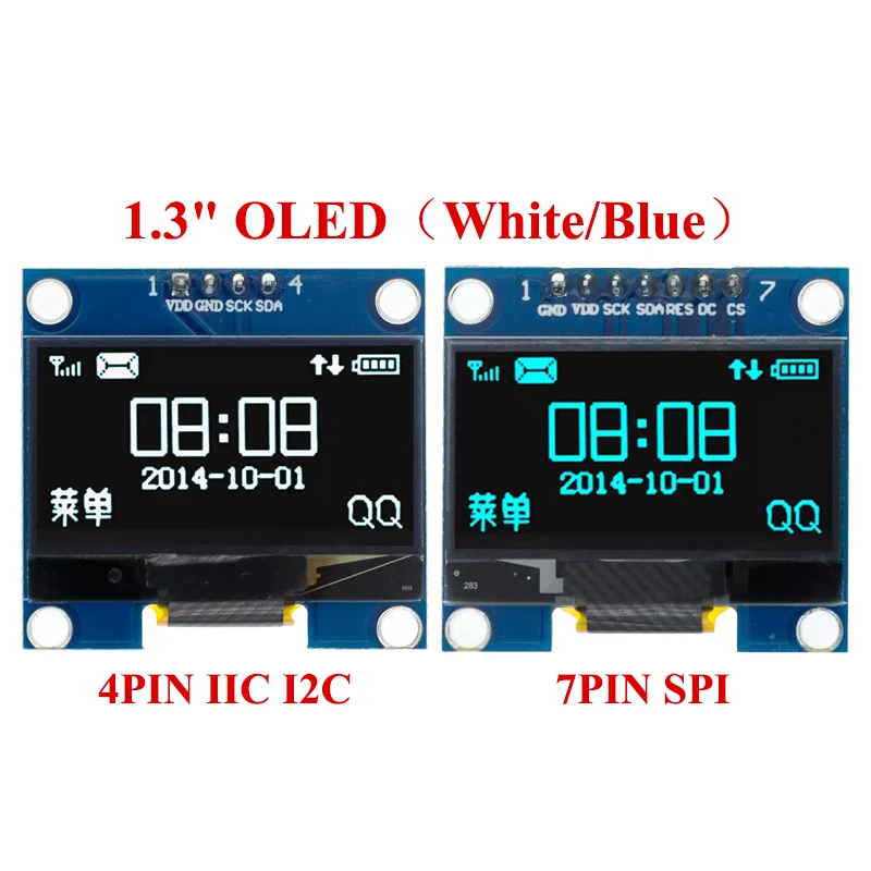 Светодиодный модуль OLED 1 3 дюйма шт. белый/синий SPI/IIC I2C цвет связи 128X64 ЖК дисплей