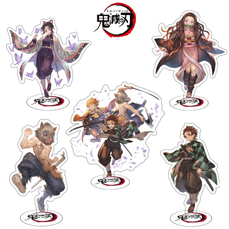 

15 см аниме рассекающий демонов Фигурки игрушки Tanjirou Nezuko Zenitsu Inosuke Kyoujurou Giyuu Shinobu акриловая модель на подставке подарки Детские игрушки