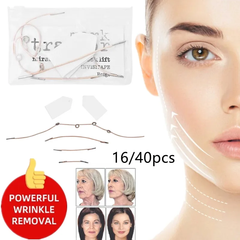 

16/40 PCS Neck Thin Face Facial Line Invisible V-Shape Anti-wrinkle Sticker Sagging Skin Lift Up Fast Chin Adhesive Tape