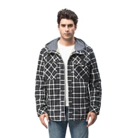 fashion men jacket american size men coat plaid velvet plus large size winter windproof warm hooded cotton jacket cardigan tops