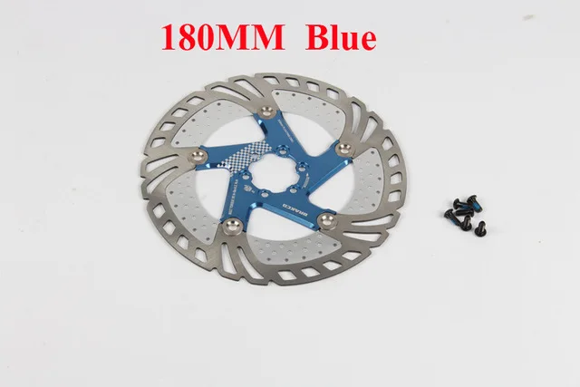 Горный велосипед тормозные диски Mtb/DH 160/180/203 мм быстрое охлаждение плавающий диск тормозной ротор для велосипеда велосипед аксессуары части - Цвет: 180mm blue