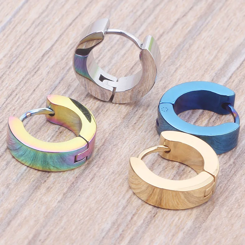 Мужские круглые серьги гвоздики кольцо для пирсинга из нержавеющей стали 1