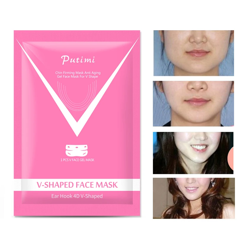 4D V образная маска для лица похудения подтягивания двойного подбородка