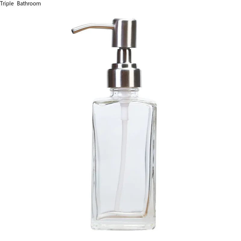 Прозрачный стеклянный диспенсер для жидкого мыла в ванной комнате|Переносные