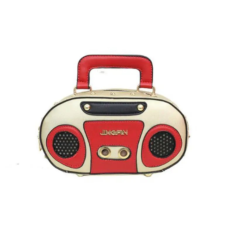 

Vintage Radio Women Handbags Designer Chic Shoulder Bags Luxury Pu Leather Rock Female Crossbody Messenger Bag Personality Purse