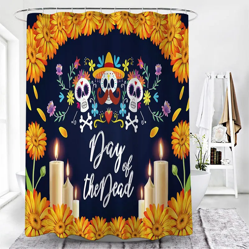 Занавеска для душа из полиэстера с принтом бабочек и психоделических узоров