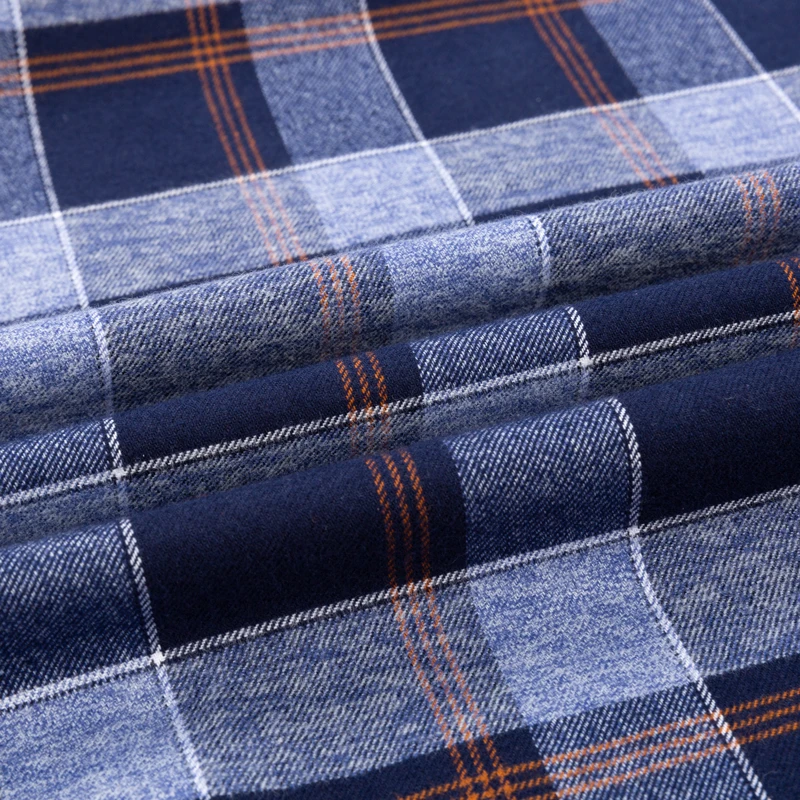 

England Style Men's Plaid Checkered Cotton Shirts Long Sleeve Standard-fit High-quality Stylish Casual Comfortable Thick Shirt