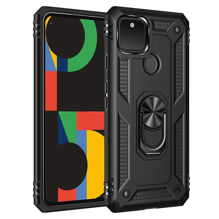 

Luxury Shockproof Rugged Armor Heavy Phone Case For Google Pixel 3A 4A 4 XL 5G Ring Hold Car Magnetic Anti Fall Protection Cover
