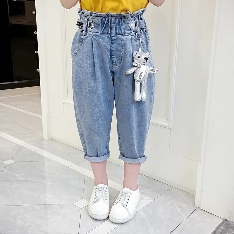 

Girls Jeans Shorts 2020 Summer Fashion Kids Ruffle Loose High Waist Denim Shorts For Teen Girl 4-14 Years Wear TX291